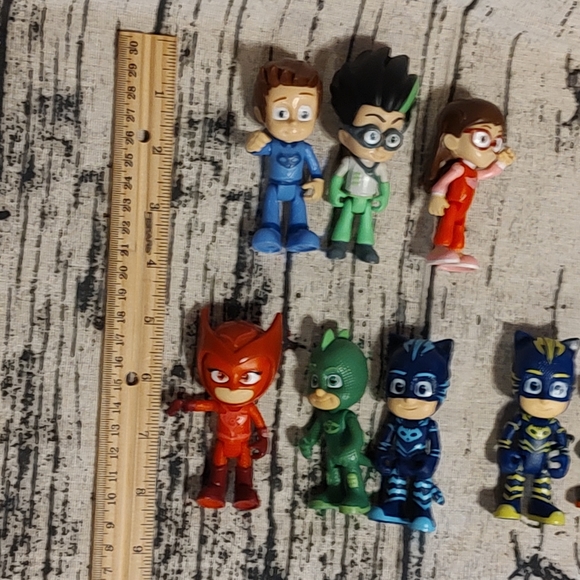 PJ mask figures set of 8 Cat boy owlet gecko - Picture 2 of 5